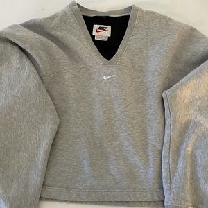 Grey Nike Logo Crop Sweater